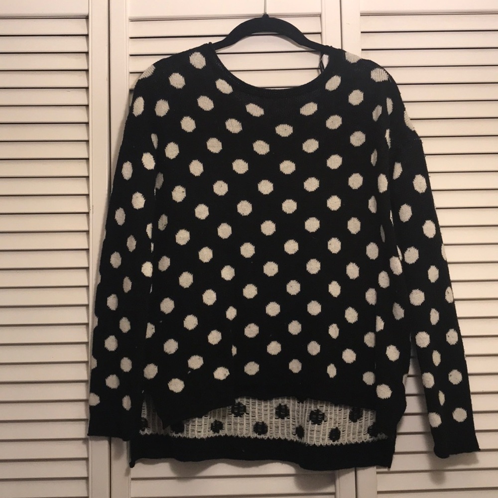 Black and white polka dot sweater